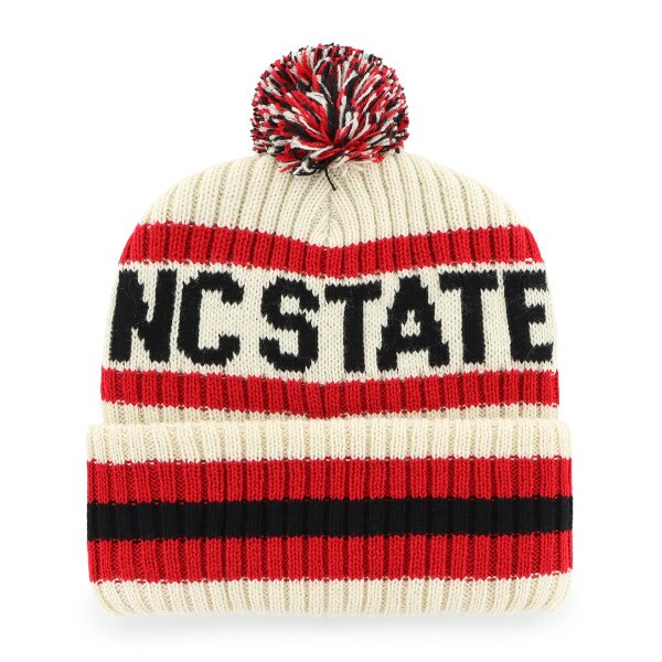 White/Black/Red Cuffed Knit Hat Wit